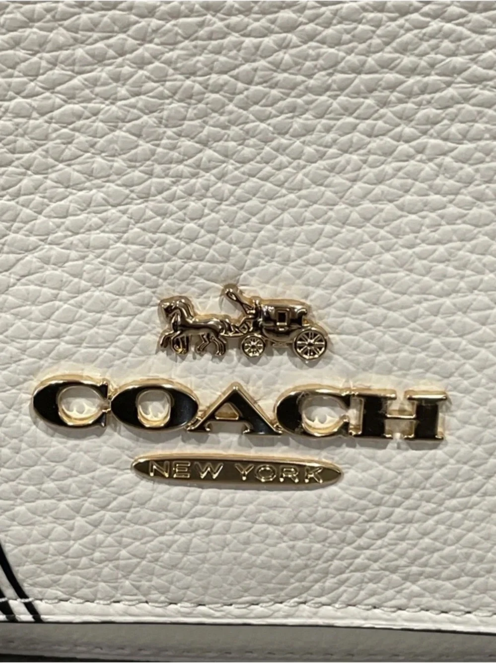Coach White Leather Crossbody Bag with Red Graphic